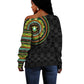 Ivory Coast African Tribal Pattern Off Shoulder Sweater Chest Arm Tattoo