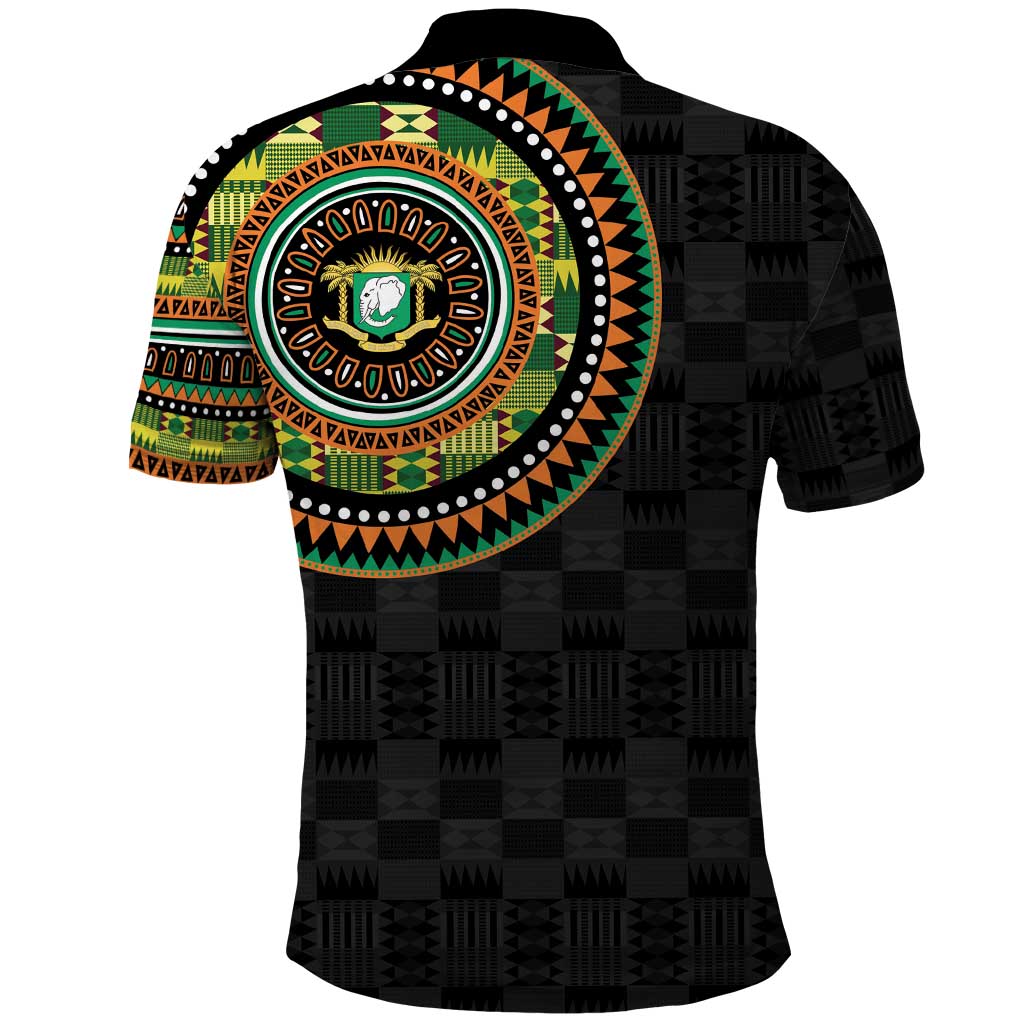 Ivory Coast African Tribal Pattern Polo Shirt Chest Arm Tattoo