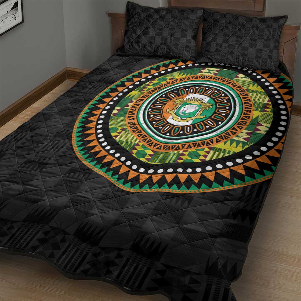 Ivory Coast African Tribal Pattern Quilt Bed Set Chest Arm Tattoo
