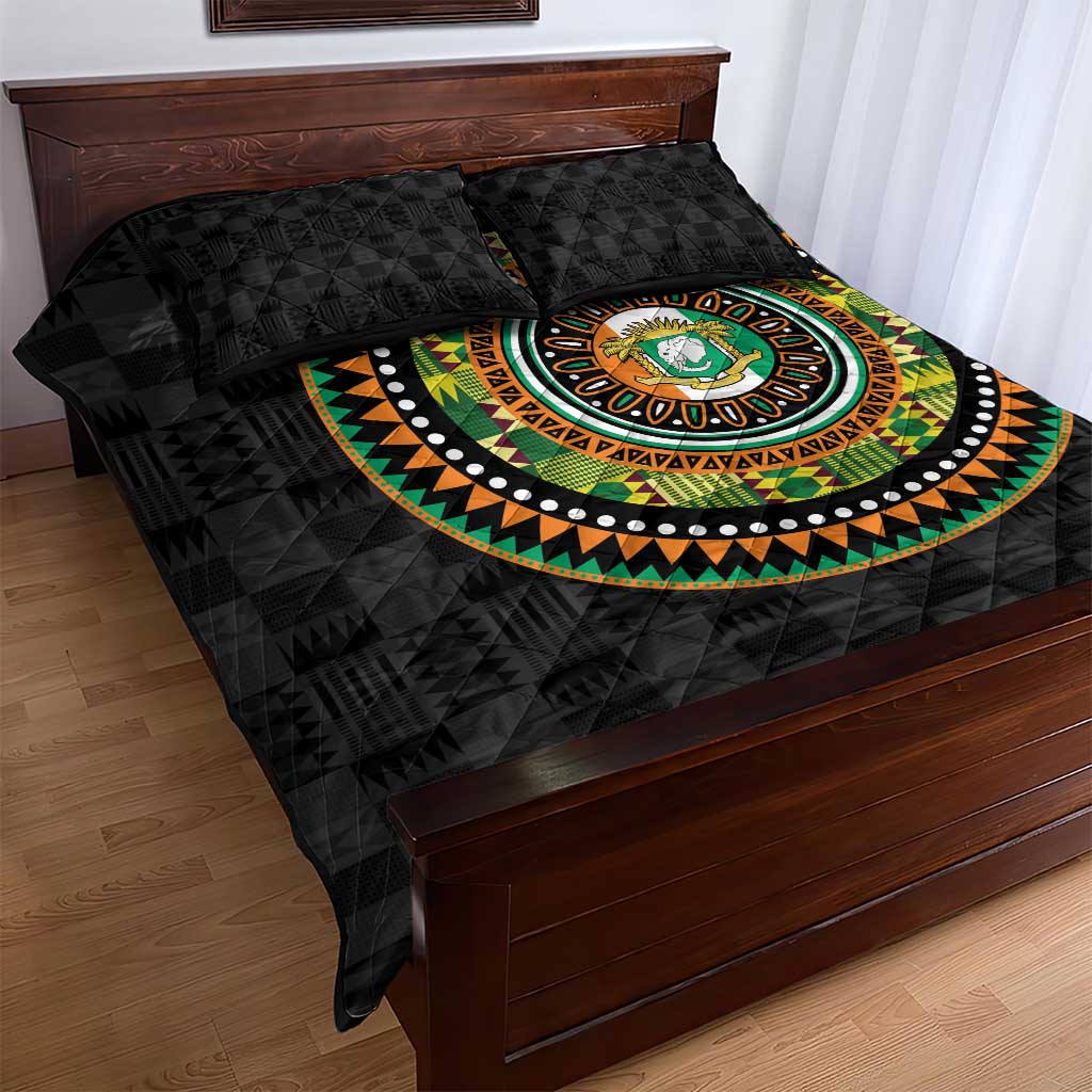 Ivory Coast African Tribal Pattern Quilt Bed Set Chest Arm Tattoo