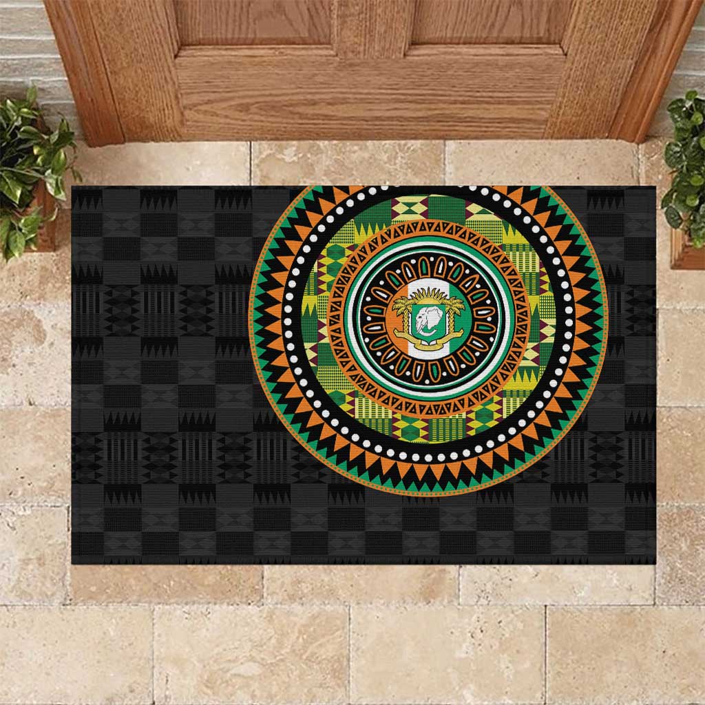 Ivory Coast African Tribal Pattern Rubber Doormat Chest Arm Tattoo