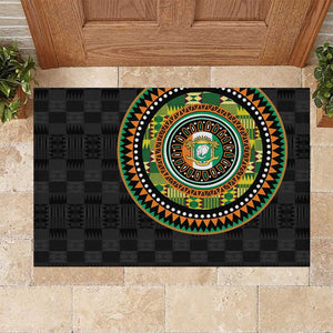 Ivory Coast African Tribal Pattern Rubber Doormat Chest Arm Tattoo