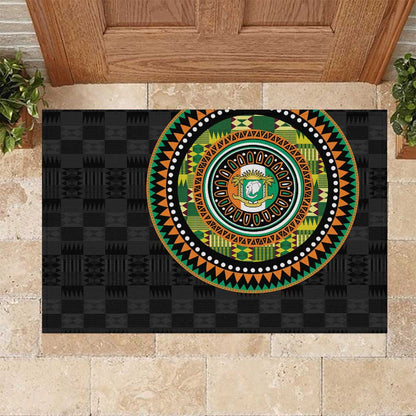 Ivory Coast African Tribal Pattern Rubber Doormat Chest Arm Tattoo