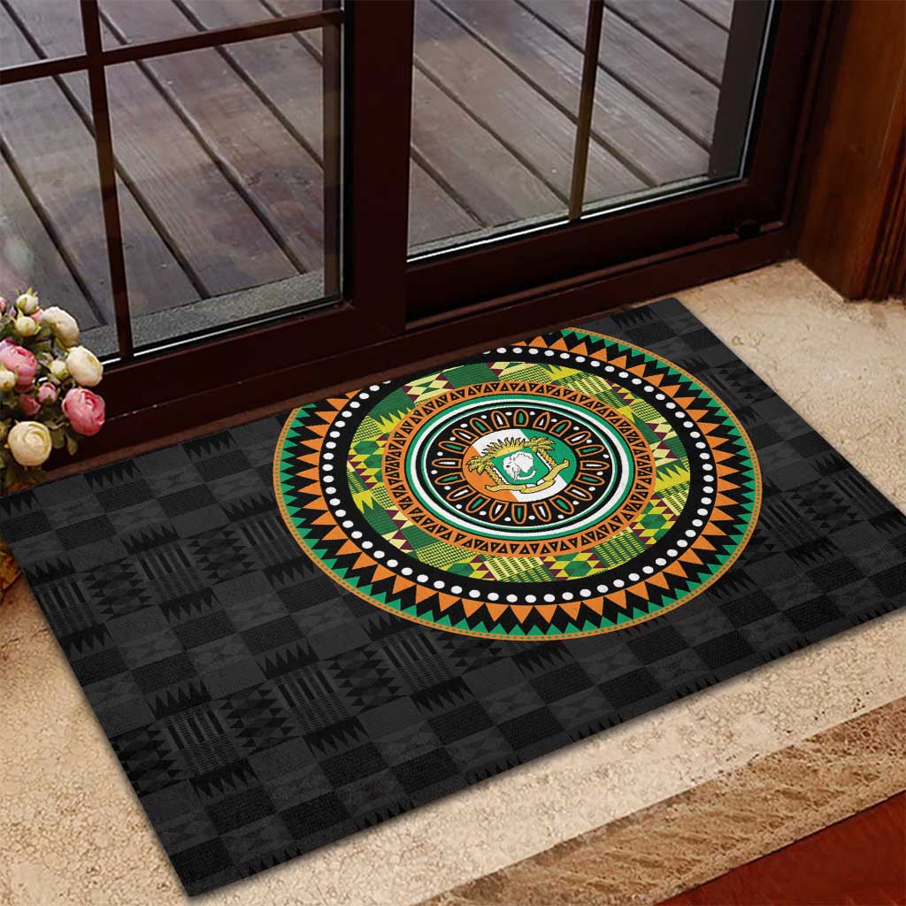 Ivory Coast African Tribal Pattern Rubber Doormat Chest Arm Tattoo