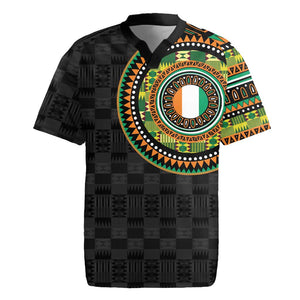Ivory Coast African Tribal Pattern Rugby Jersey Chest Arm Tattoo