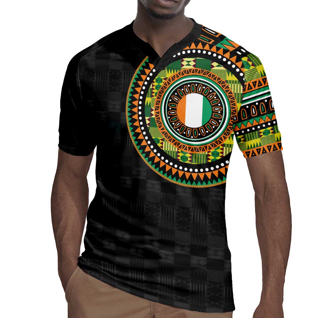 Ivory Coast African Tribal Pattern Rugby Jersey Chest Arm Tattoo