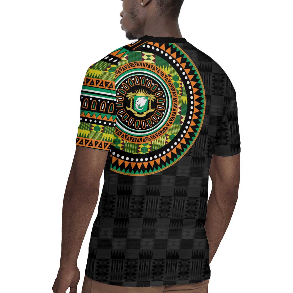 Ivory Coast African Tribal Pattern Rugby Jersey Chest Arm Tattoo