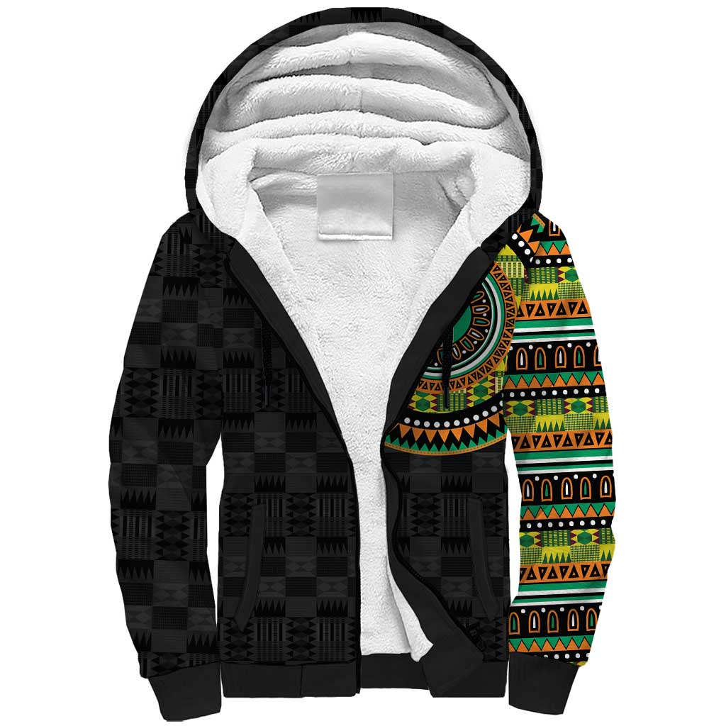 Ivory Coast African Tribal Pattern Sherpa Hoodie Chest Arm Tattoo