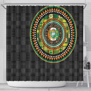 Ivory Coast African Tribal Pattern Shower Curtain Chest Arm Tattoo