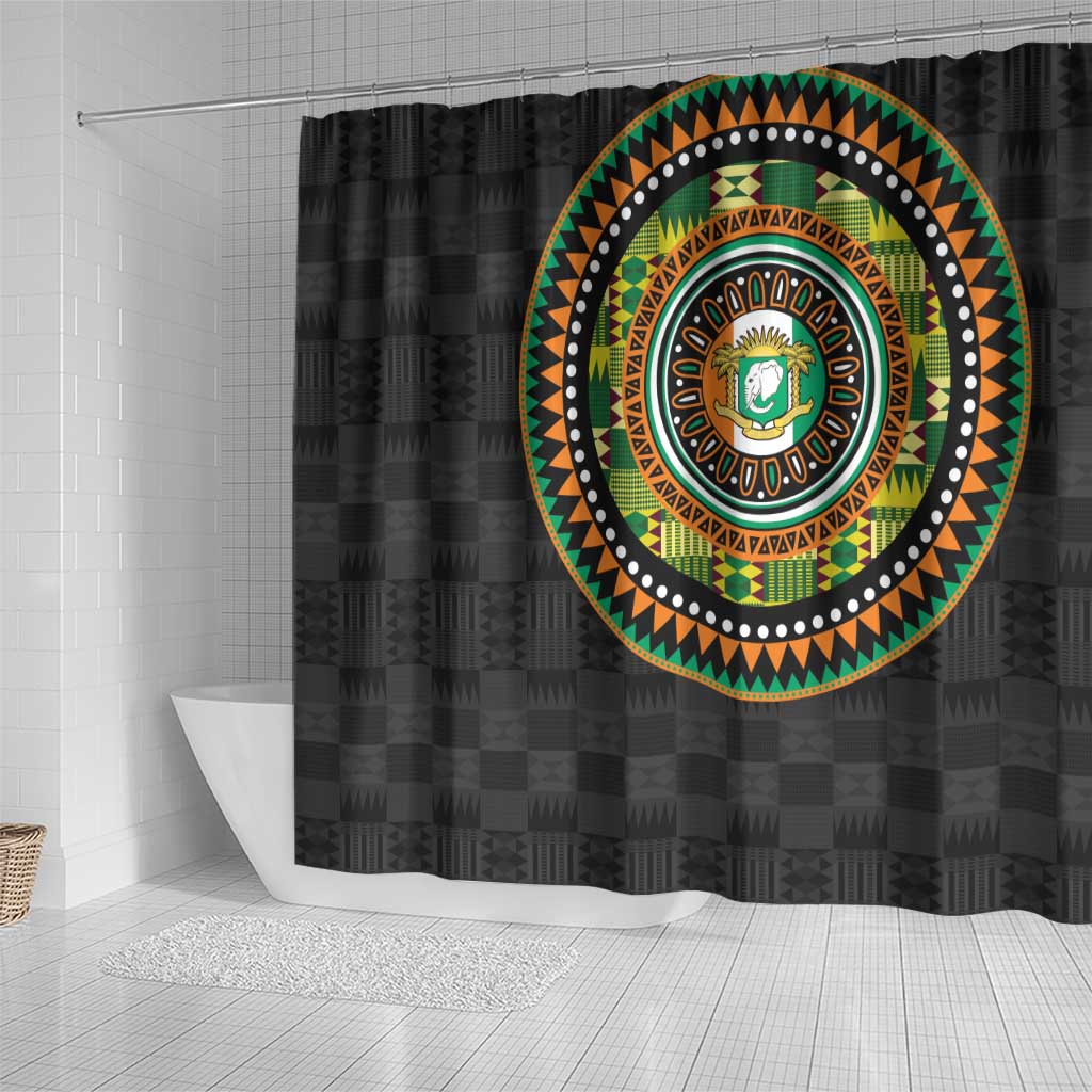 Ivory Coast African Tribal Pattern Shower Curtain Chest Arm Tattoo