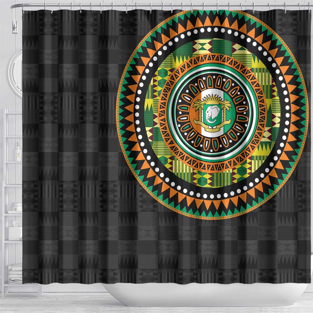 Ivory Coast African Tribal Pattern Shower Curtain Chest Arm Tattoo