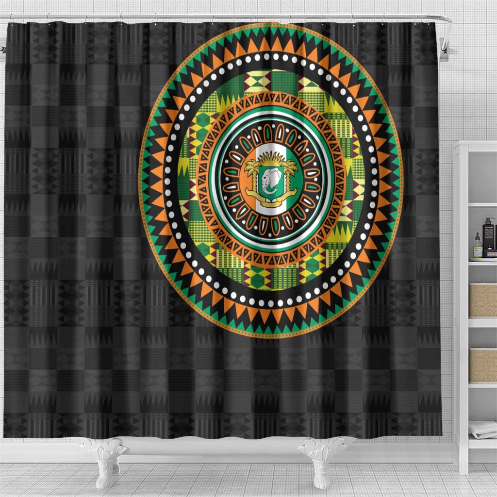 Ivory Coast African Tribal Pattern Shower Curtain Chest Arm Tattoo