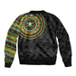 Ivory Coast African Tribal Pattern Sleeve Zip Bomber Jacket Chest Arm Tattoo