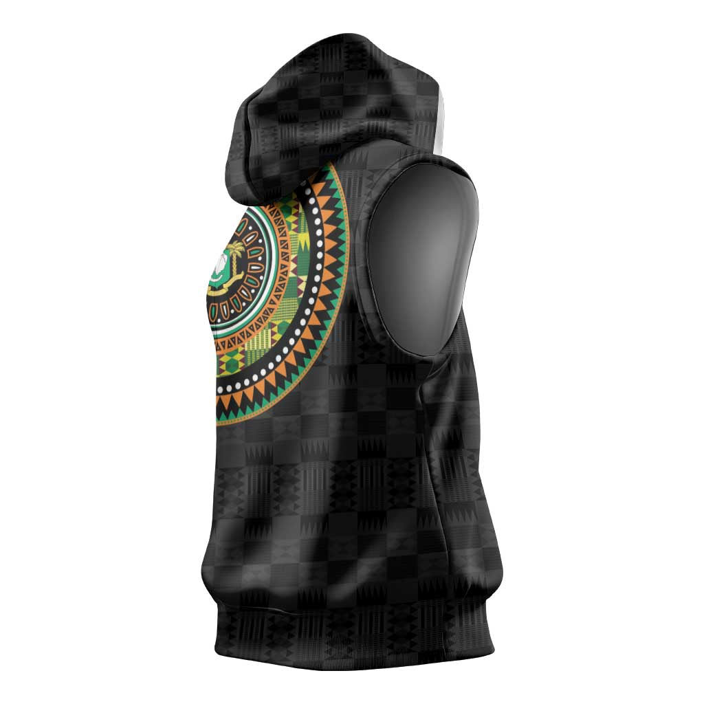 Ivory Coast African Tribal Pattern Sleeveless Hoodie Chest Arm Tattoo - African Pride