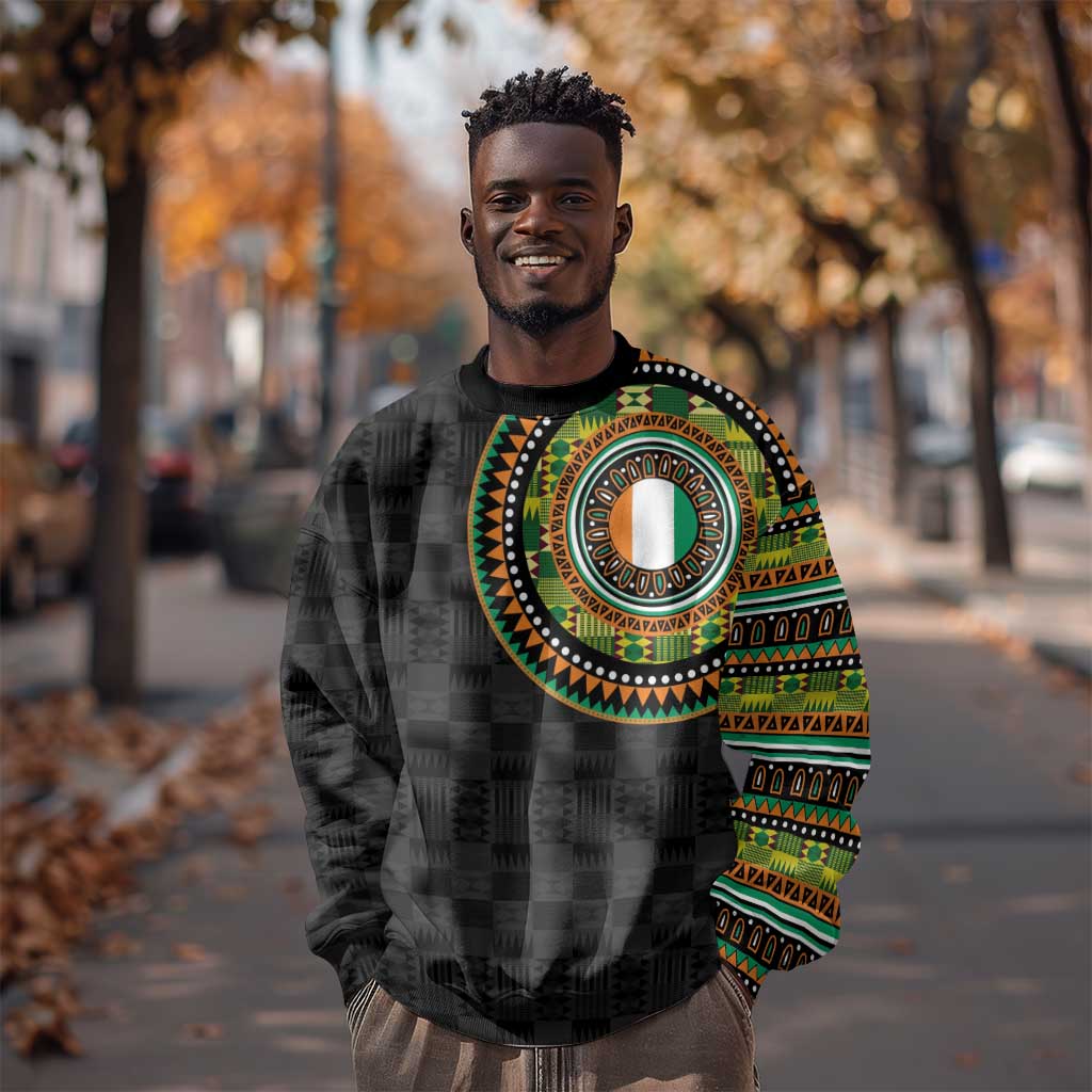 Ivory Coast African Tribal Pattern Sweatshirt Chest Arm Tattoo
