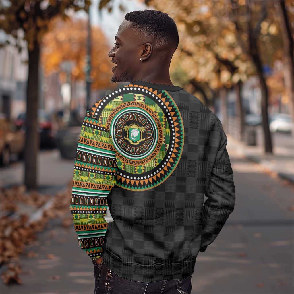 Ivory Coast African Tribal Pattern Sweatshirt Chest Arm Tattoo