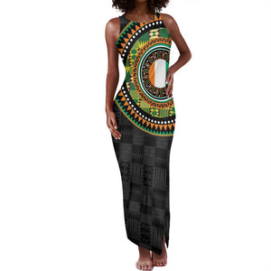 Ivory Coast African Tribal Pattern Tank Maxi Dress Chest Arm Tattoo