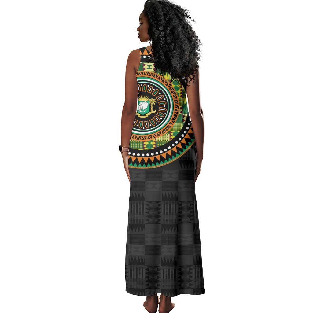 Ivory Coast African Tribal Pattern Tank Maxi Dress Chest Arm Tattoo