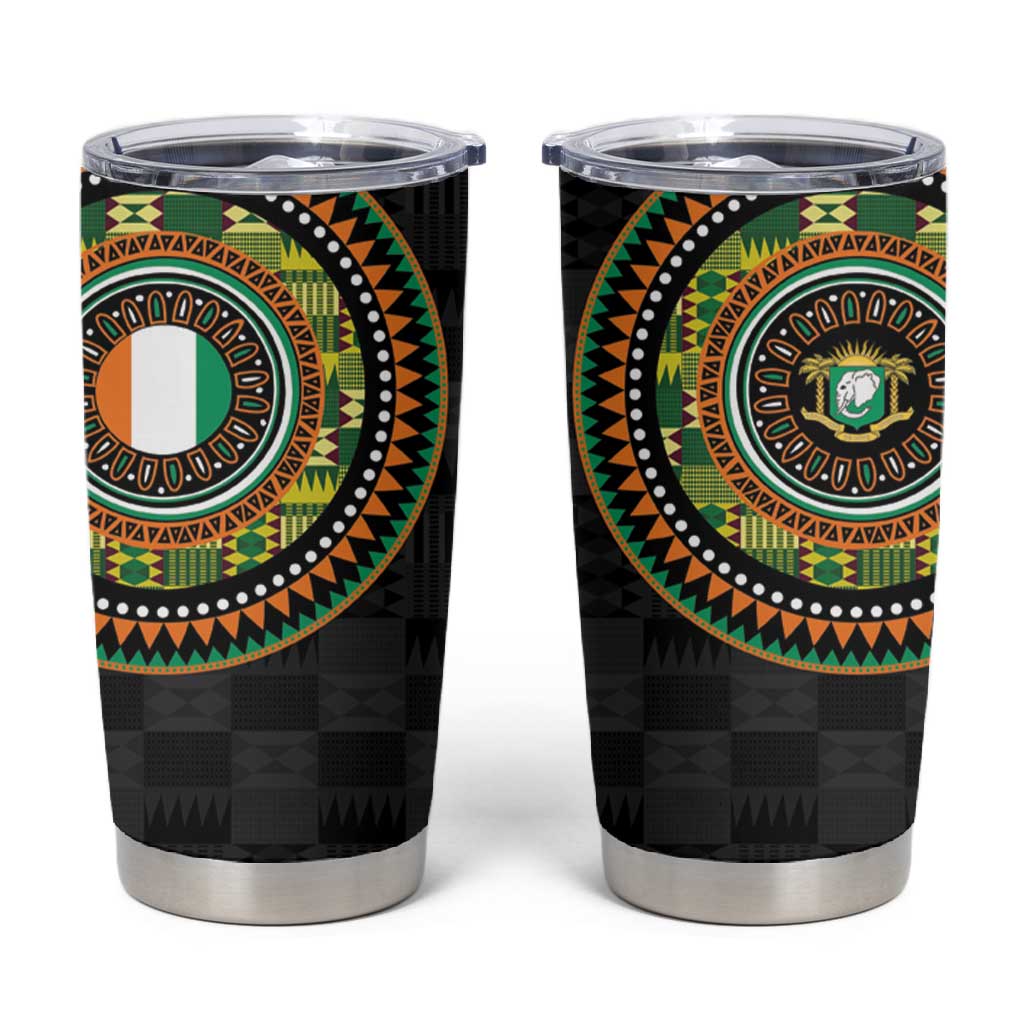 Ivory Coast African Tribal Pattern Tumbler Cup Chest Arm Tattoo