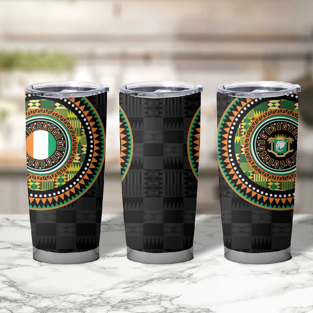 Ivory Coast African Tribal Pattern Tumbler Cup Chest Arm Tattoo