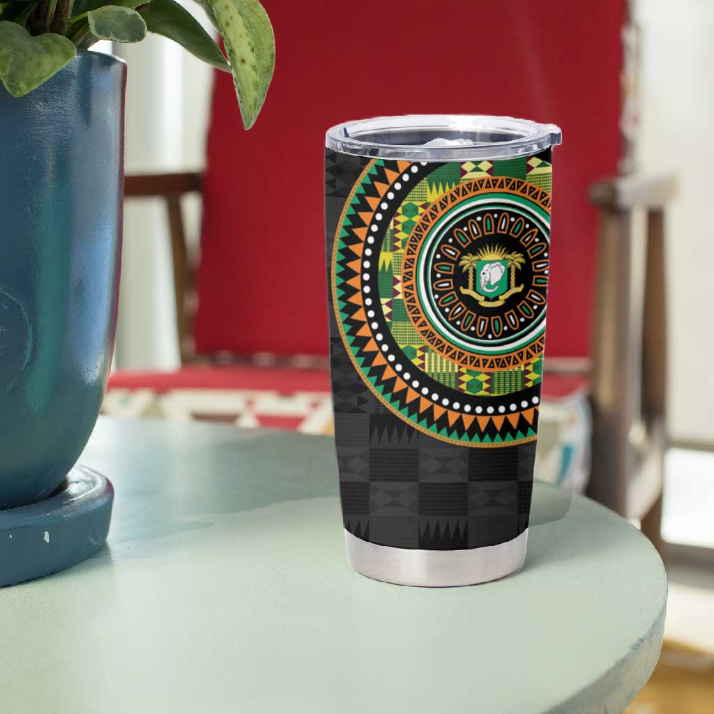 Ivory Coast African Tribal Pattern Tumbler Cup Chest Arm Tattoo