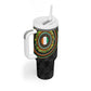 Ivory Coast African Tribal Pattern Tumbler With Handle Chest Arm Tattoo