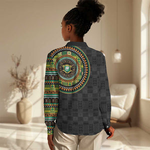 Ivory Coast African Tribal Pattern Women Casual Shirt Chest Arm Tattoo