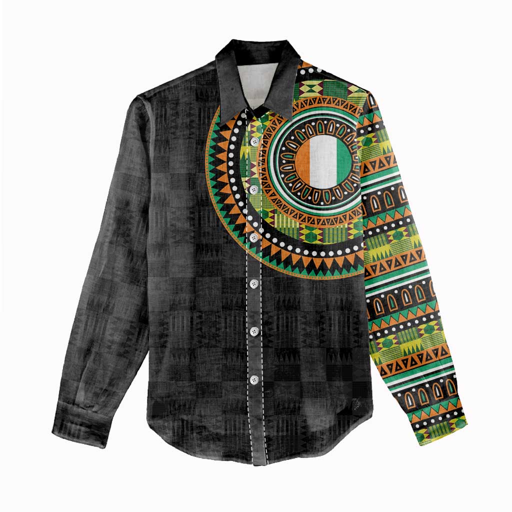Ivory Coast African Tribal Pattern Women Casual Shirt Chest Arm Tattoo