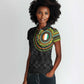 Ivory Coast African Tribal Pattern Women Polo Shirt Chest Arm Tattoo