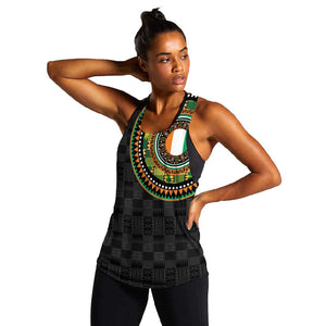 Ivory Coast African Tribal Pattern Women Racerback Tank Chest Arm Tattoo