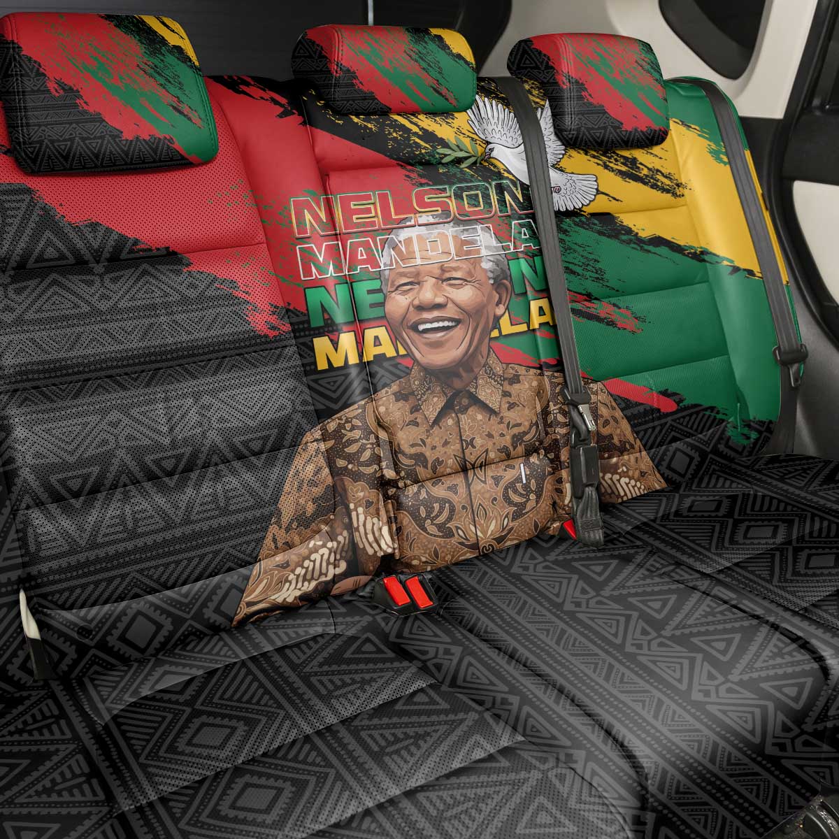 Nelson Mandela Day Back Car Seat Cover Pan African Flag - African Pride