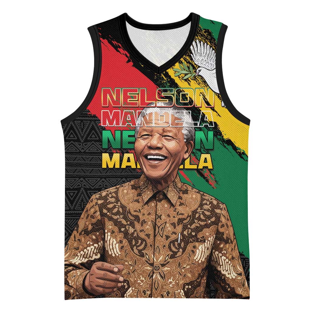 Nelson Mandela Day Basketball Jersey Pan African Flag - African Pride
