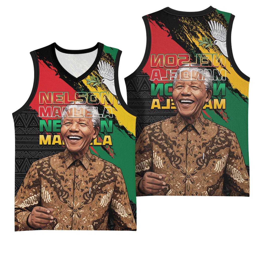 Nelson Mandela Day Basketball Jersey Pan African Flag - African Pride