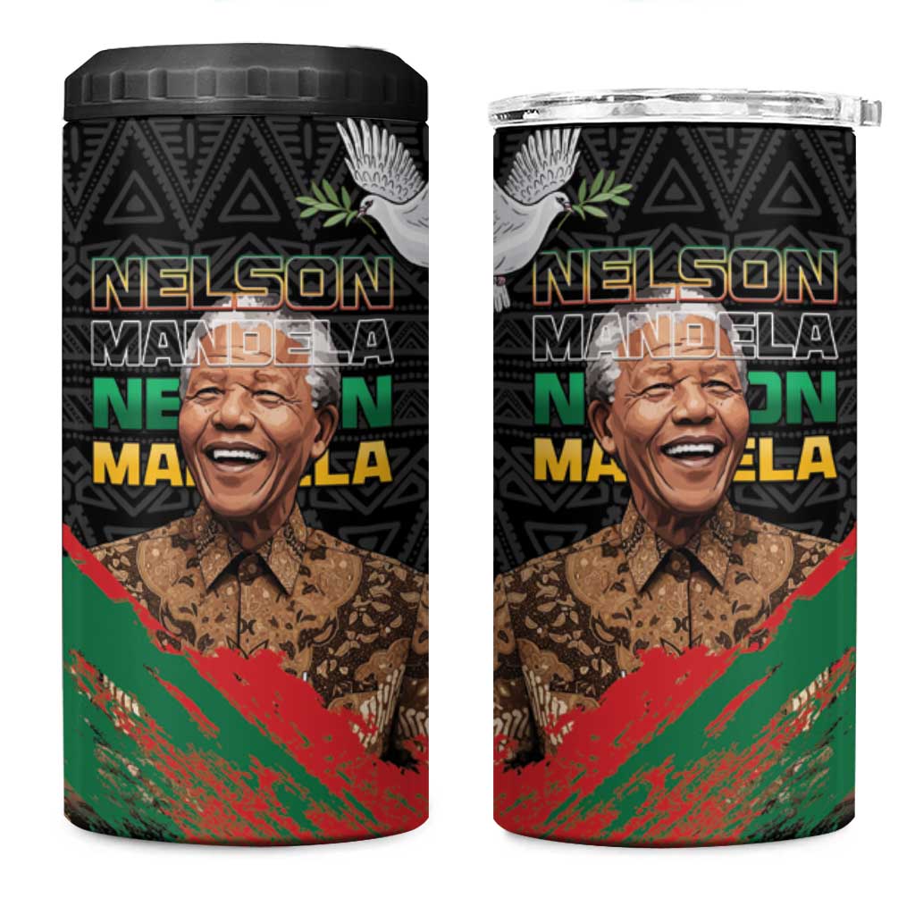 Nelson Mandela Day 4 in 1 Can Cooler Tumbler Pan African Flag LT15