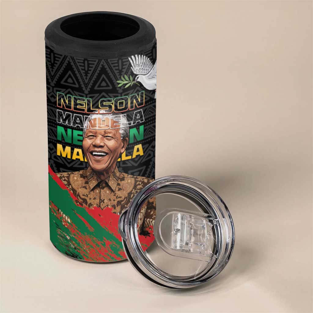 Nelson Mandela Day 4 in 1 Can Cooler Tumbler Pan African Flag LT15