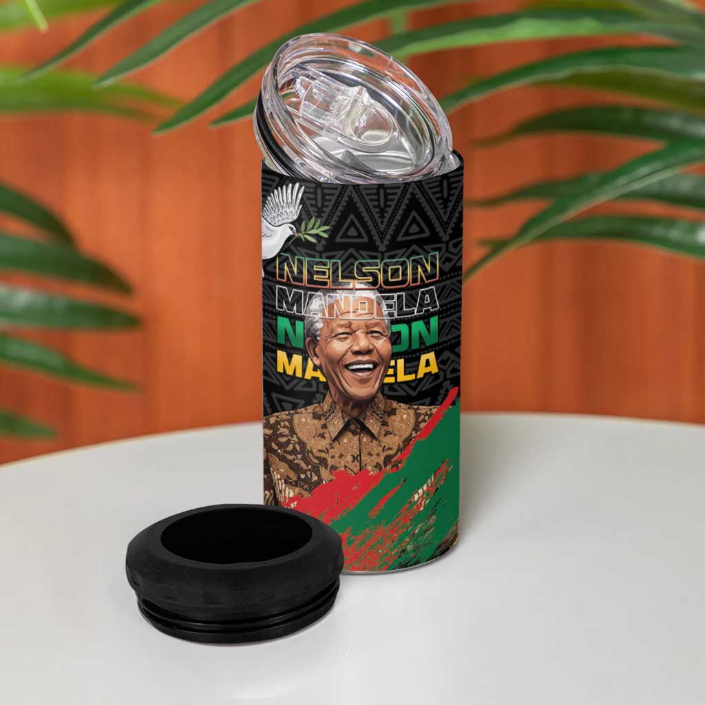 Nelson Mandela Day 4 in 1 Can Cooler Tumbler Pan African Flag LT15