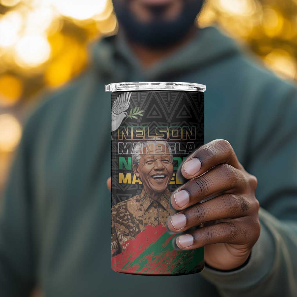 Nelson Mandela Day 4 in 1 Can Cooler Tumbler Pan African Flag LT15