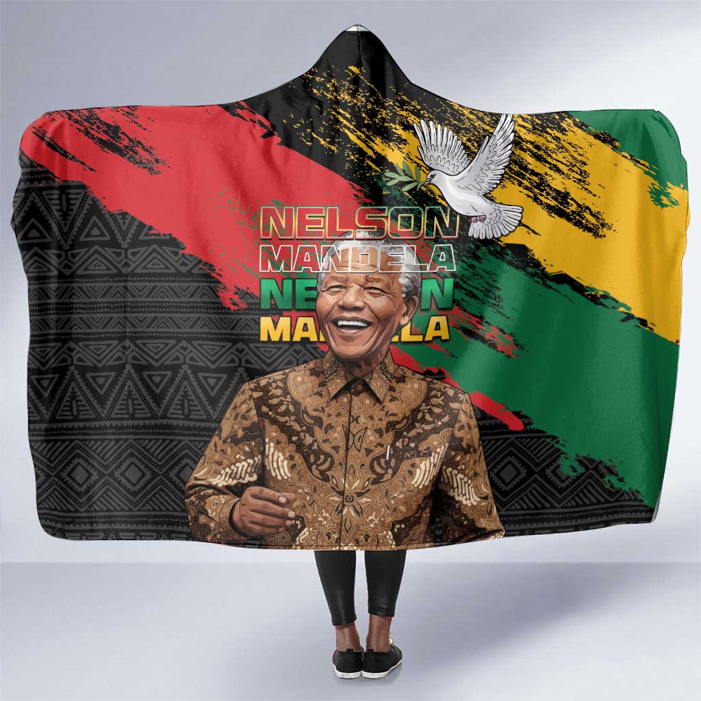 Nelson Mandela Day Hooded Blanket Pan African Flag - African Pride