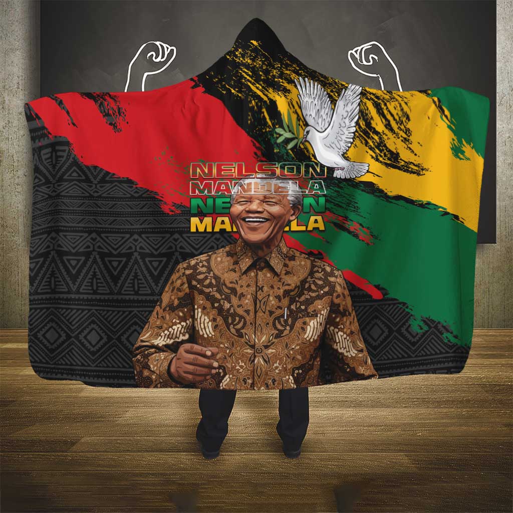 Nelson Mandela Day Hooded Blanket Pan African Flag - African Pride