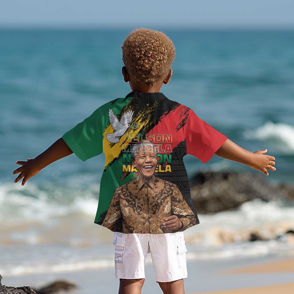 Nelson Mandela Day Kid Hawaiian Shirt Pan African Flag - African Pride