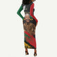 Nelson Mandela Day Long Sleeve Bodycon Dress Pan African Flag - African Pride