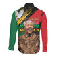 Nelson Mandela Day Long Sleeve Button Shirt Pan African Flag - African Pride