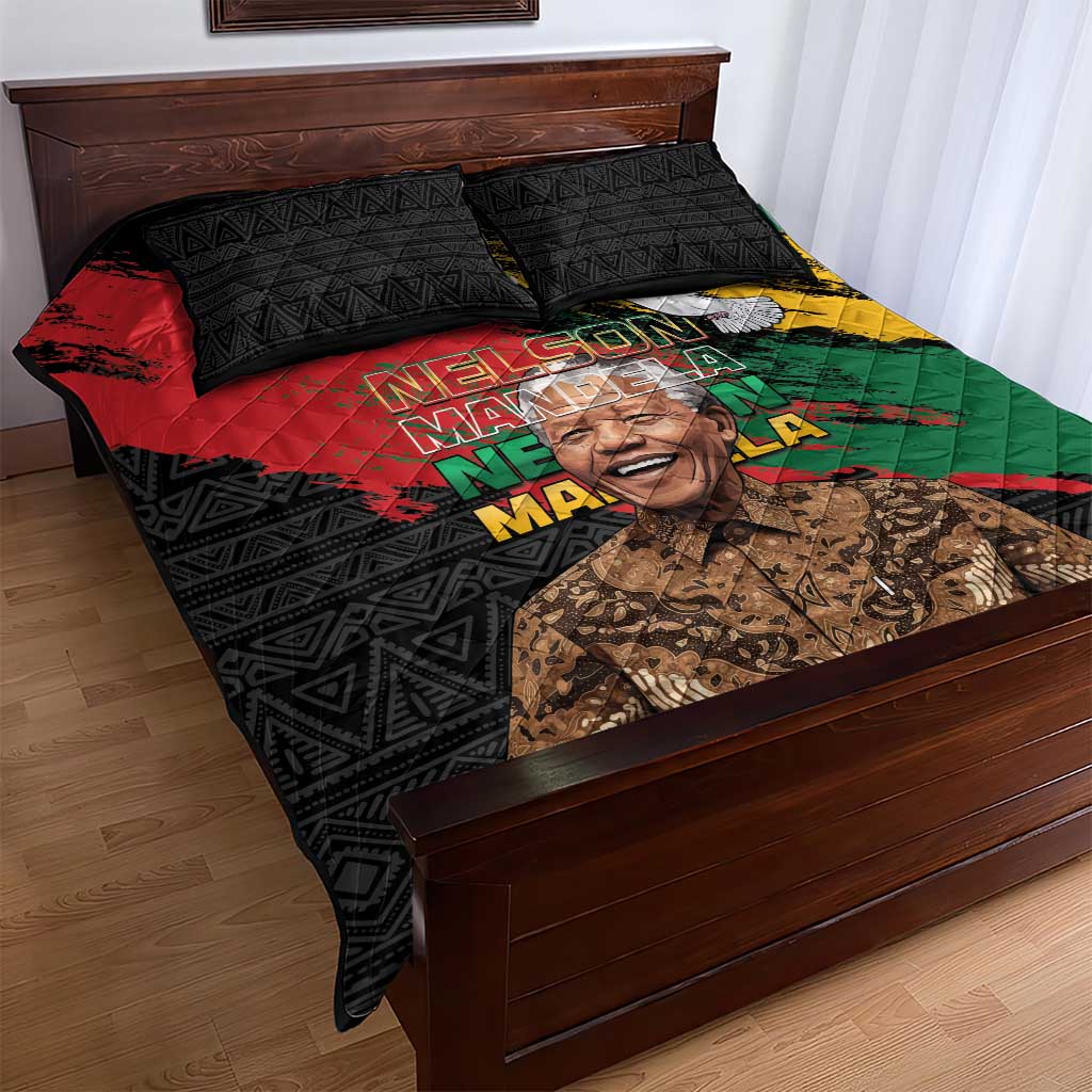 Nelson Mandela Day Quilt Bed Set Pan African Flag - African Pride
