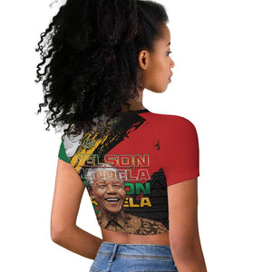 Nelson Mandela Day Raglan Cropped T shirt Pan African Flag - African Pride