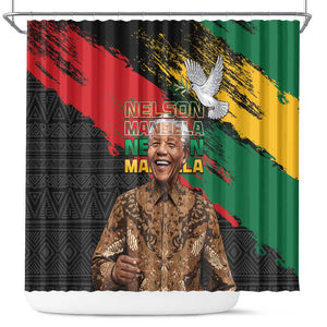Nelson Mandela Day Shower Curtain Pan African Flag - African Pride