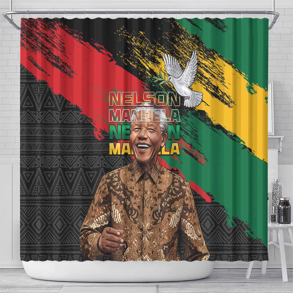 Nelson Mandela Day Shower Curtain Pan African Flag - African Pride