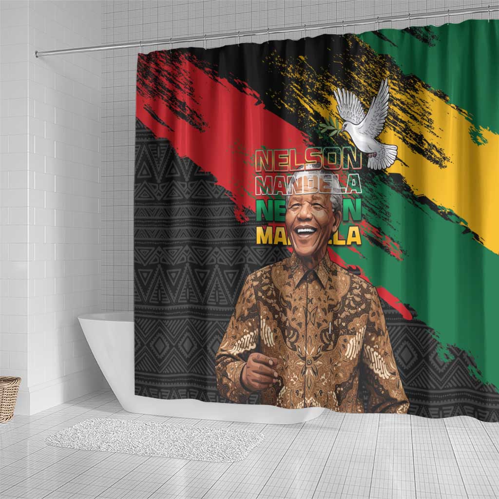 Nelson Mandela Day Shower Curtain Pan African Flag - African Pride
