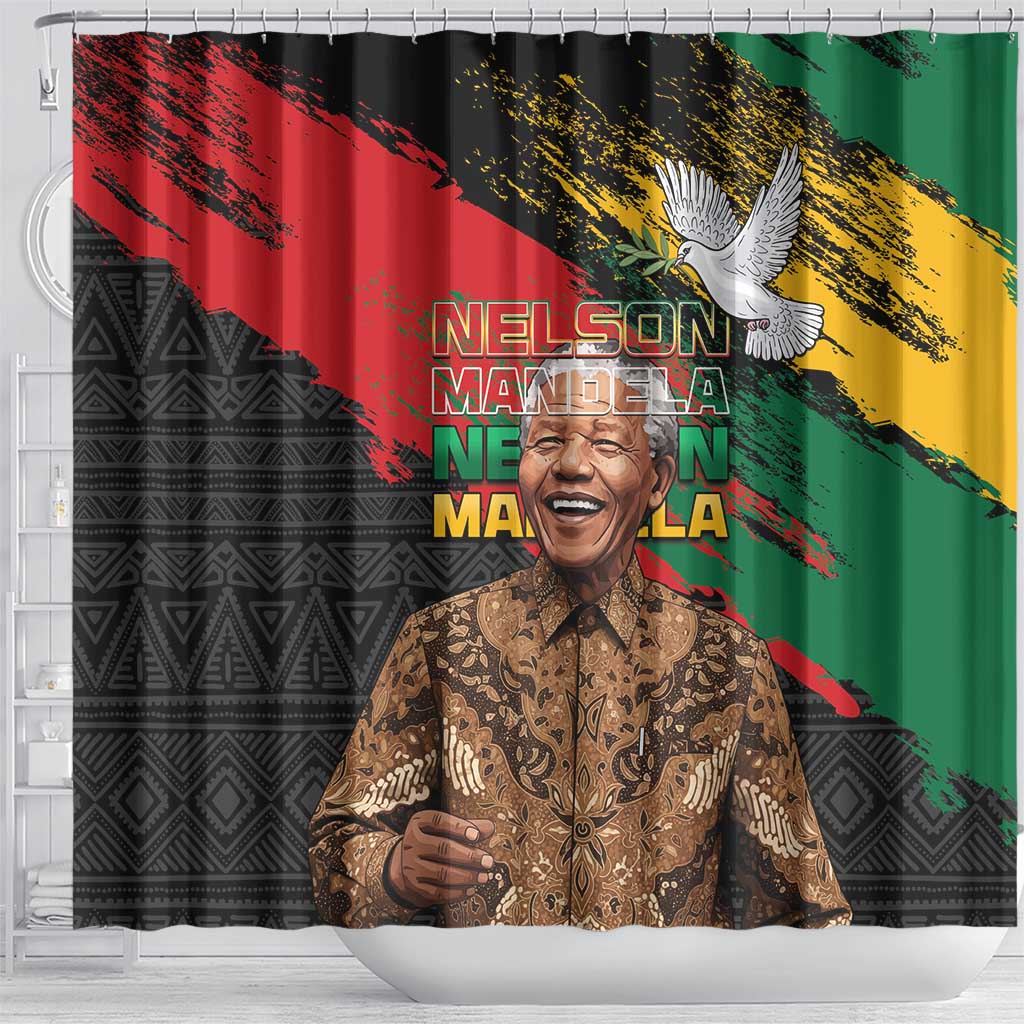 Nelson Mandela Day Shower Curtain Pan African Flag - African Pride