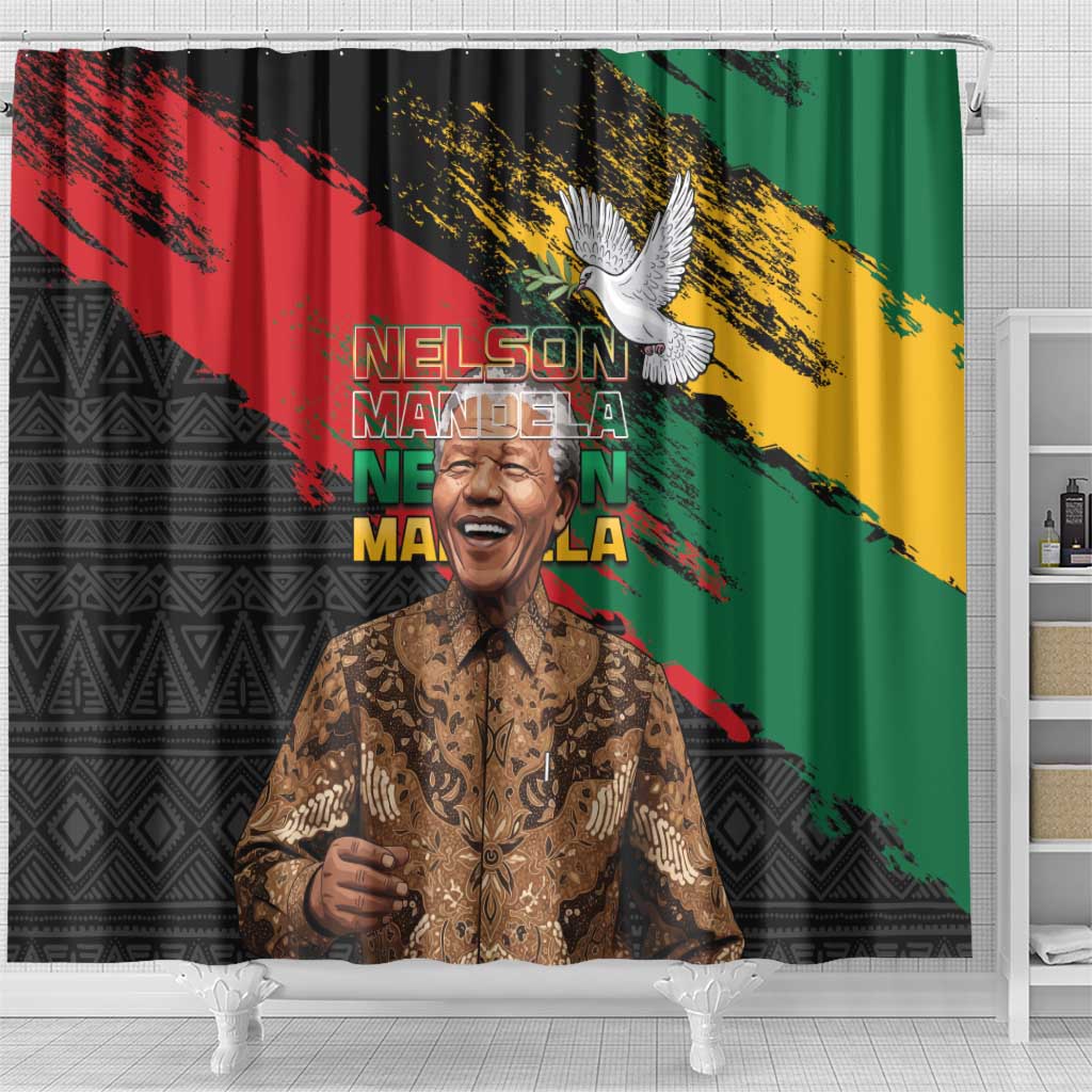 Nelson Mandela Day Shower Curtain Pan African Flag - African Pride