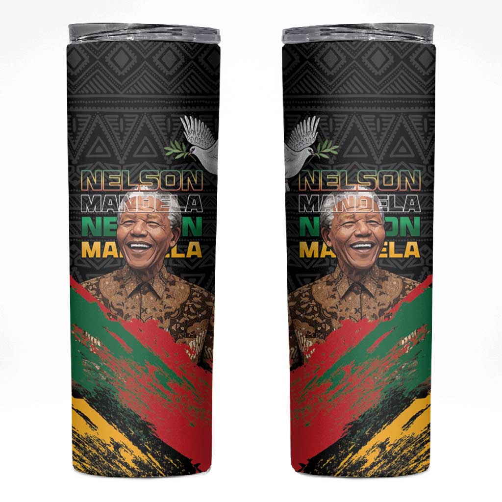Nelson Mandela Day Skinny Tumbler Pan African Flag LT15